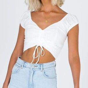 Princess Polly White Crop Top
